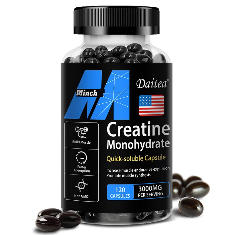 Creatine Monohydrate 3000 Mg-Build Muscle,Improve Athletic Performance,Fitness,Energy Generation,Adult Nutritional Supplement