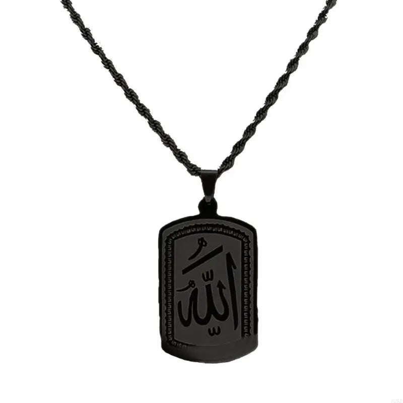 62KE Comfortable Necklace with Intricate Arabic Pattern Blessing Necklace Religious Neck Jewelry Suitable for Everyday Wear