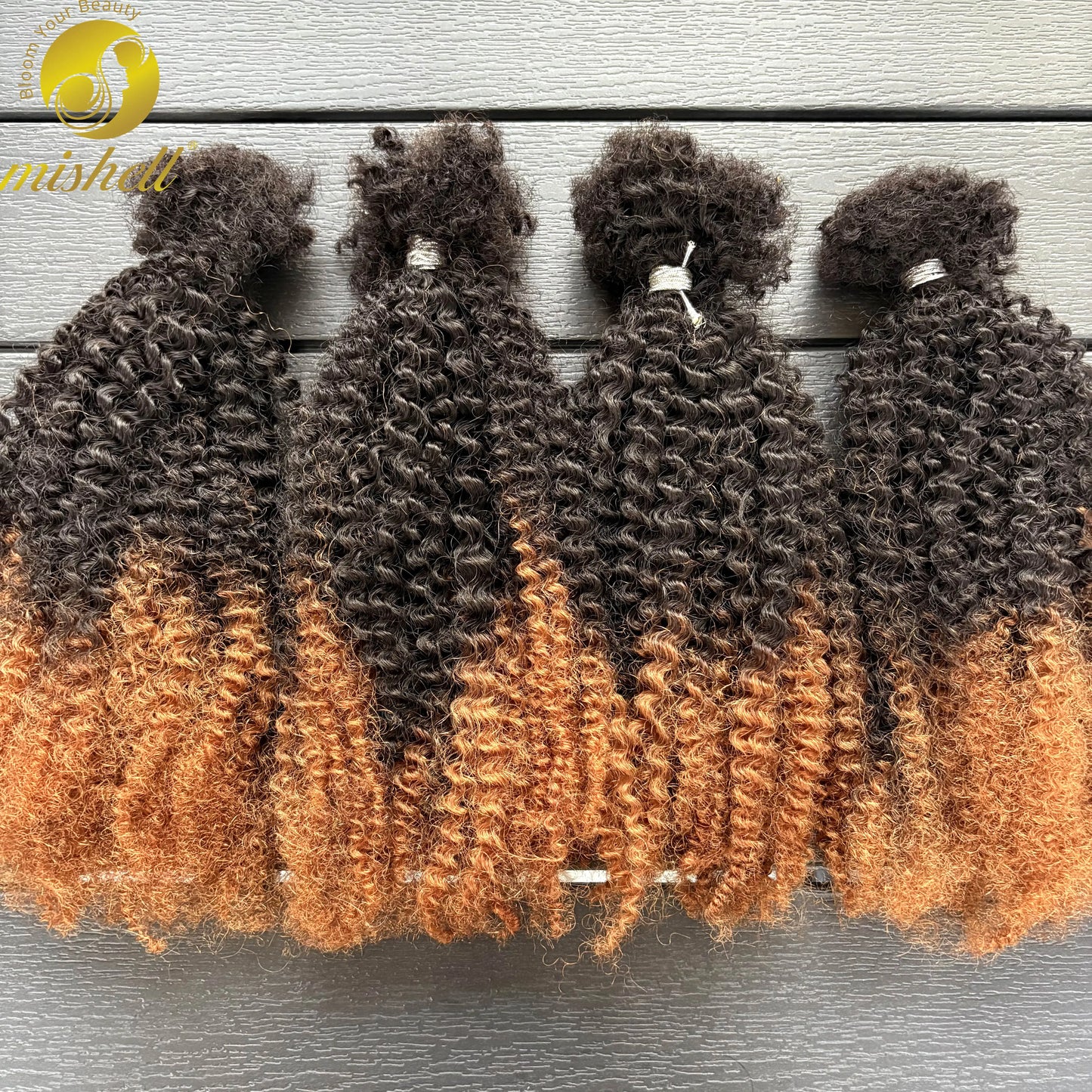 16inch Brazilian Remy Hair Afro Kinky Curly Bulk Human Hair For Braiding 30g/Bundle Natural Color Braids Hair No Weft for Women