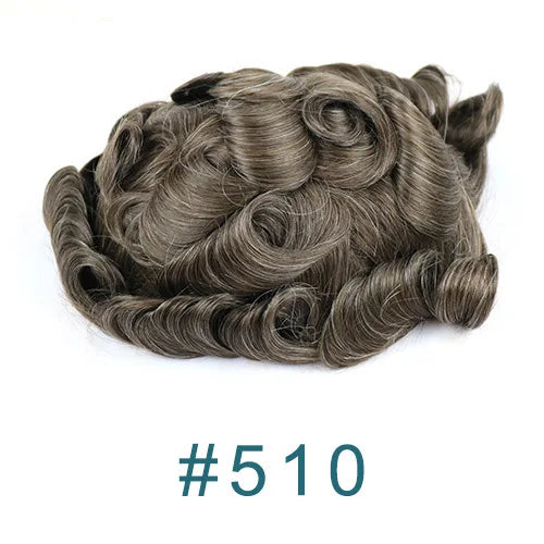 100% Human Hair 80Density Natural Hairline 0.02mm Full Skin Base Men Toupee #1B80 #60R Capillary Prosthesis System Man Hairpiece