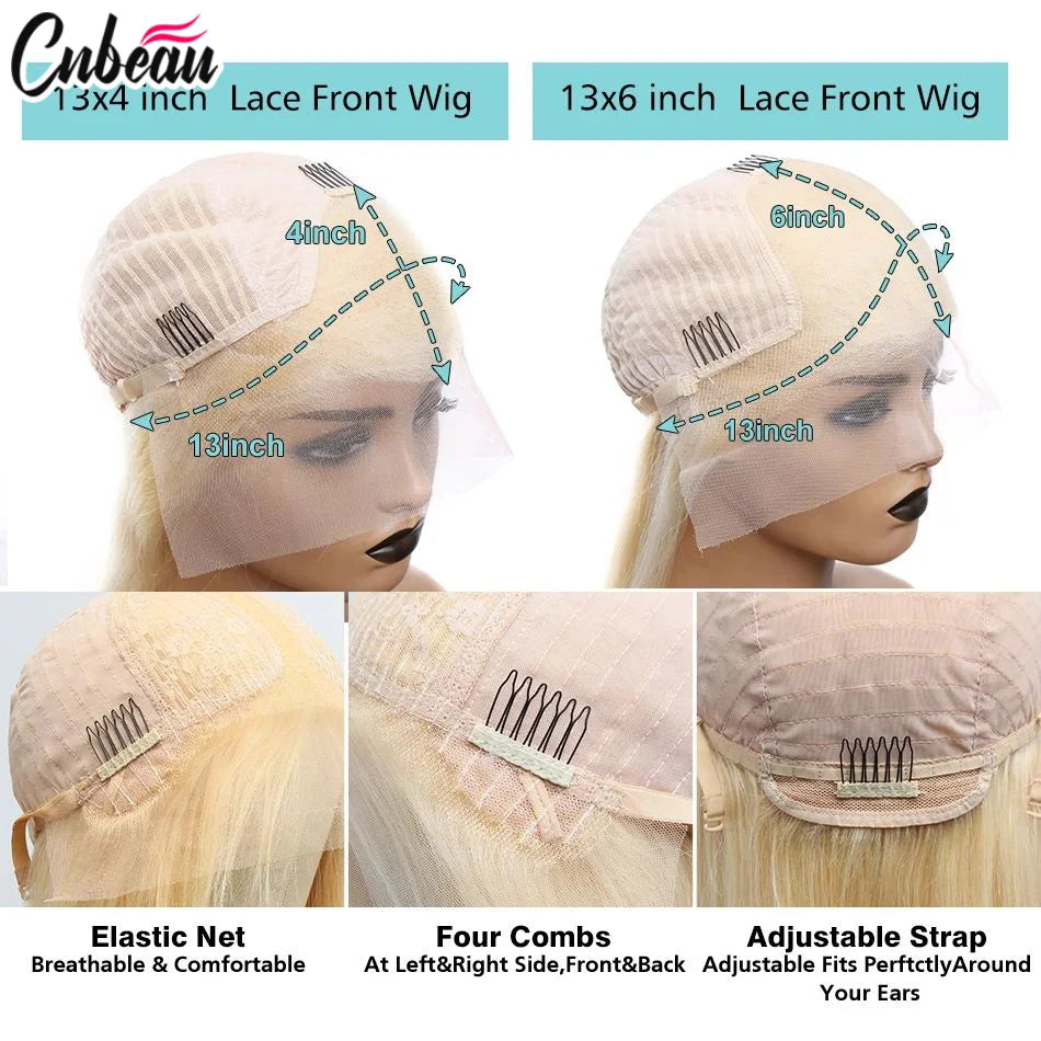 30 36 inch Bone Straight 613 Honey Blonde Hd 360 Full Lace Frontal Human Hair Wigs 13x4 13x6 250% Density Wig Cheap Wigs Glueles