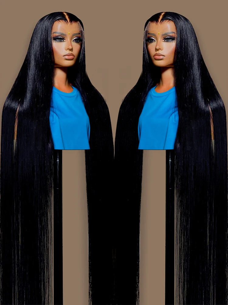 30 40 Inch Bone Straight Human Hair Lace Frontal Wigs Brazilian 13x4 13x6 Lace Front Human Hair Wigs For Women Pre Plucked 200%