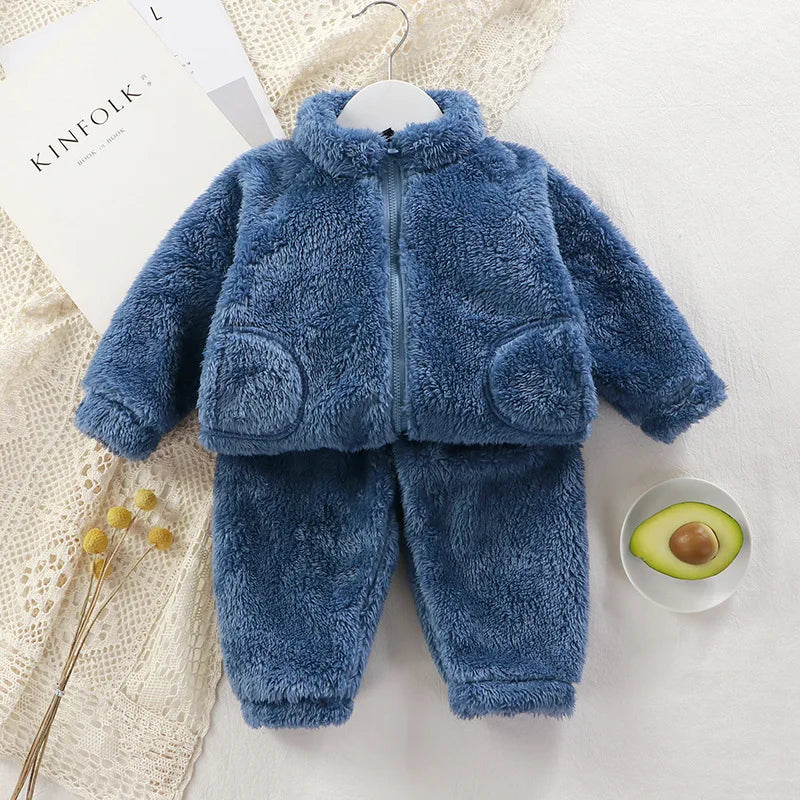 Children's Clothing Sets Flannel Loungewear Girls Clothes Set 1 To 5 Years Boys Clothes Kids Boutique Clothes