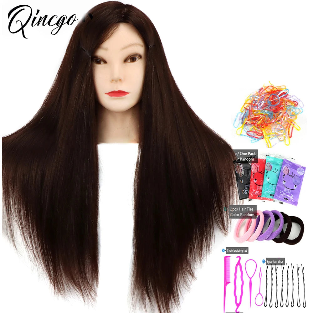 85% Real Human Hair Mannequin Heads For Curling Straighten Training Professional Solon Hairdresser Dummy Doll Heads For Hairstyl
