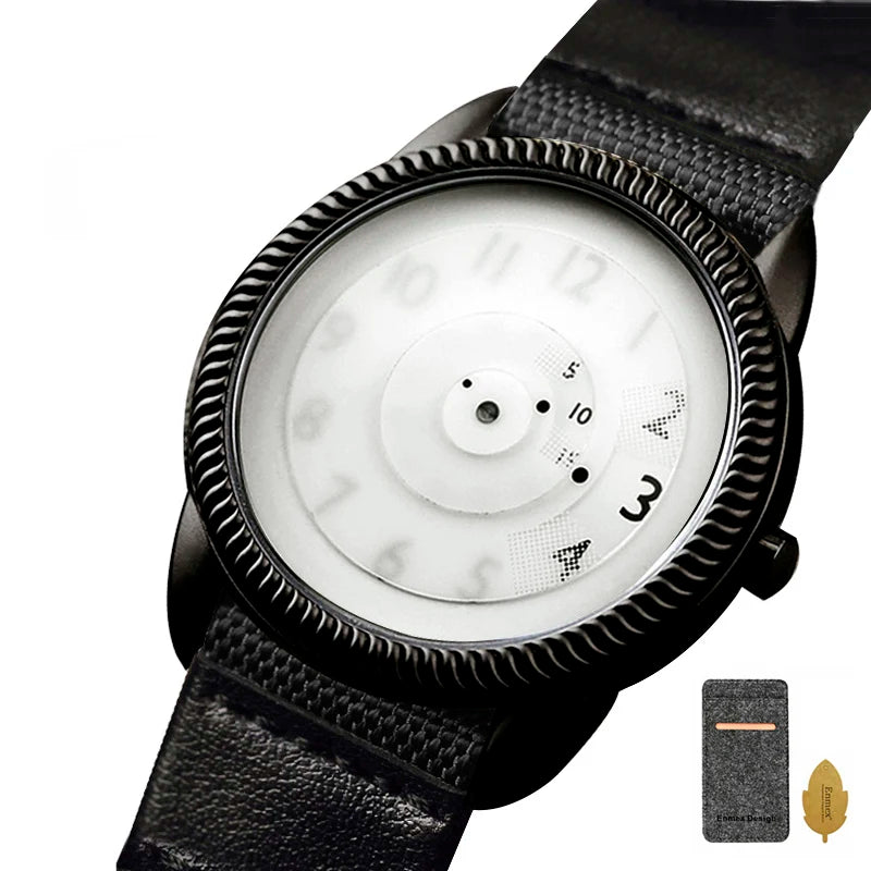 Creative design of fashionable watches for young people, quartz watches without hands, comfortable and beautiful canvas straps