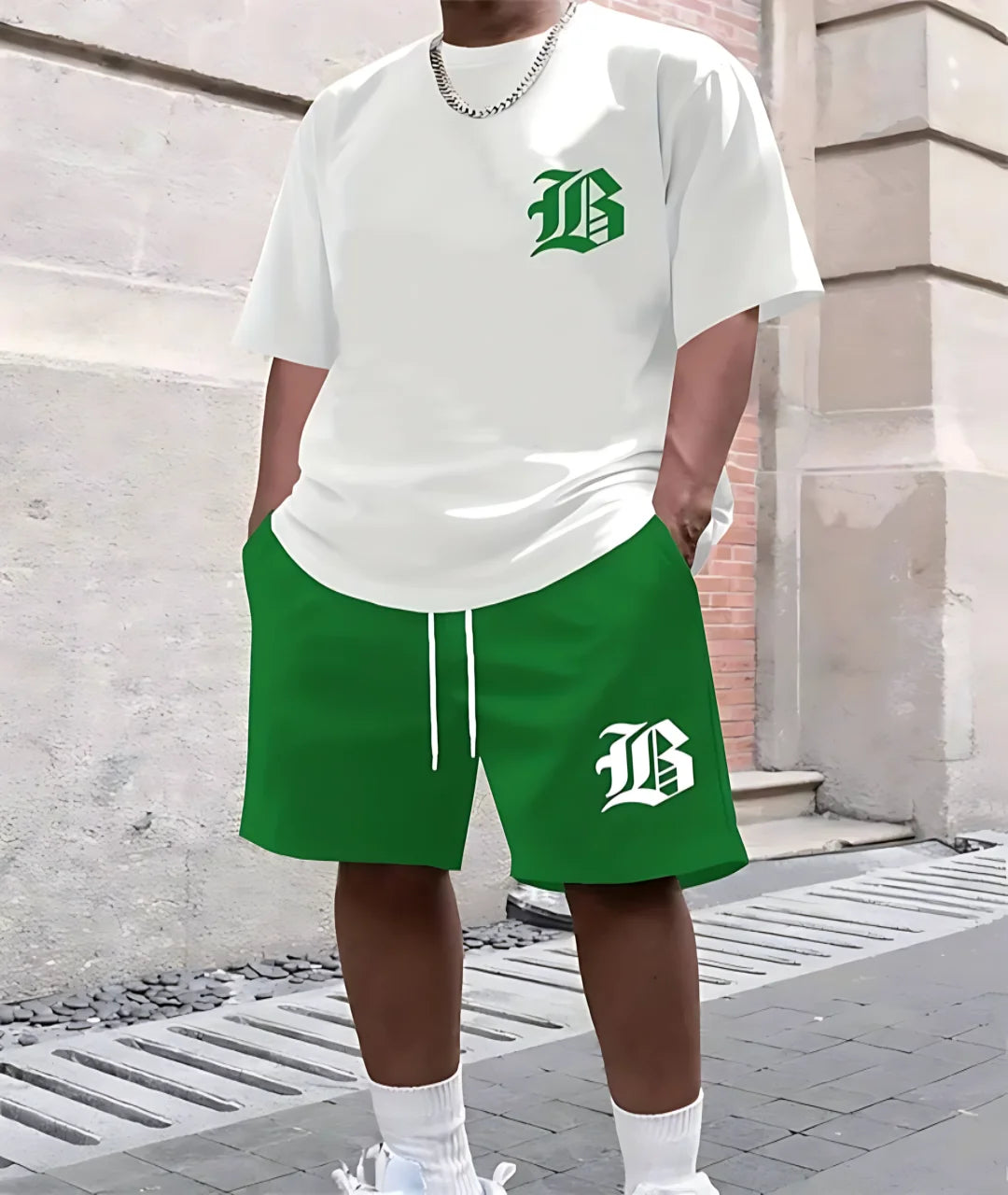The 2025 summer new men's suit is a casual and fashionable 3D printed outdoor wear with a simple style