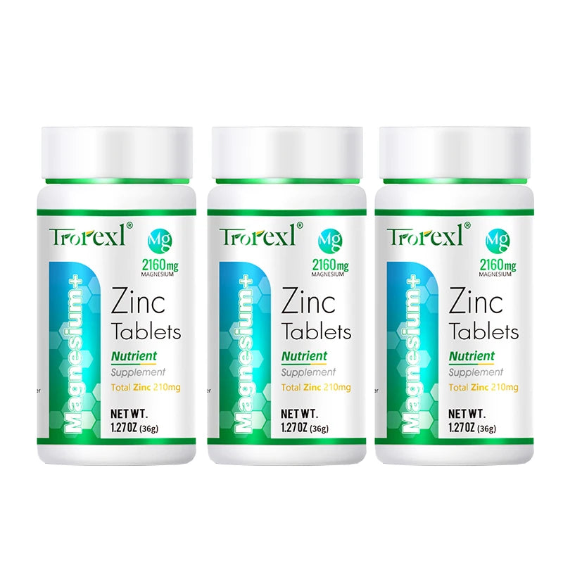 Best Magnesium Zinc Supplement 60 Tablets, Increase vitality, Immune Health