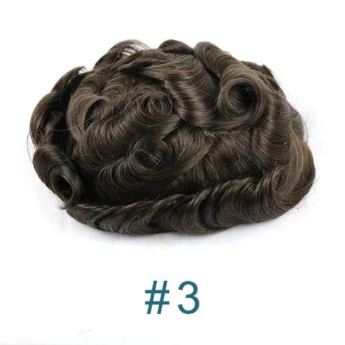 100% Human Hair 80Density Natural Hairline 0.02mm Full Skin Base Men Toupee #1B80 #60R Capillary Prosthesis System Man Hairpiece