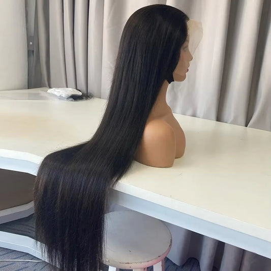 Bone Straight 13x6 HD Transparent Lace Frontal Wigs 30 34 Inch Brazilian 13x4 Lace Front Human Hair Wig 220% Density For Women
