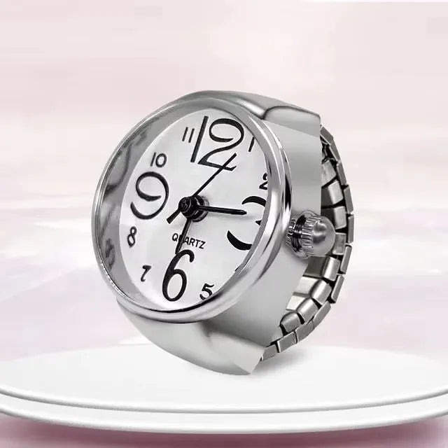 Ring Watch New Hot Selling Creative Alloy Shell Finger Circular Dial Couple Men And Women