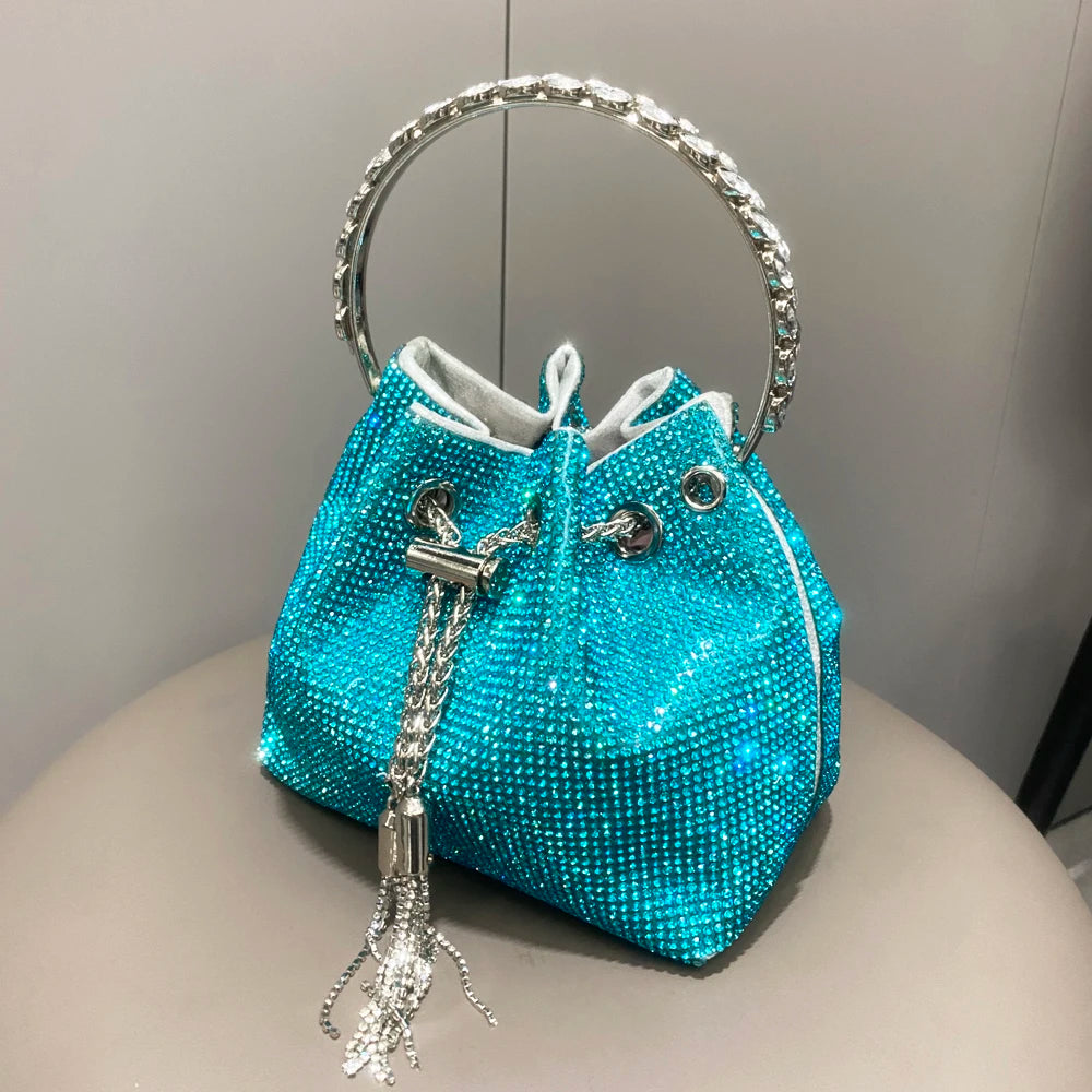purses and handbags bags for women luxury Designer bucket clutch purse evening banquet bag Crystal rhinestone shoulder bags