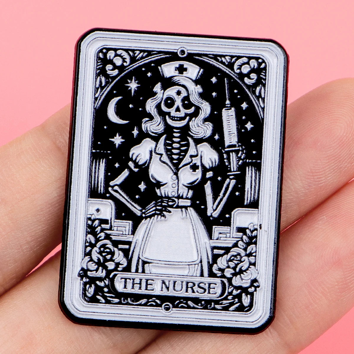 Punk Nurse Skull Enamel Pin Medical Brooches Lapel Badges Briefcase Backpacks Accessories Decoration Jewelry Halloween Gifts