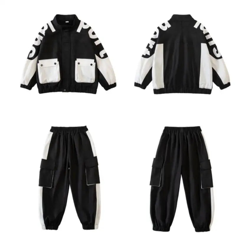 Boys Clothing Suit Spring and Autumn Children's Sportswear Two-piece Set fashion New zipper Jacket+Pants Suit For Boy 2-10Y