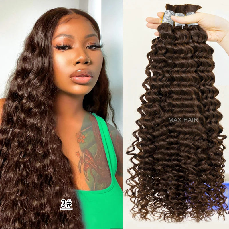 Vietnamese Deep Wave Bulk Human Hair For Braiding 100% Unprocessed Bulk Human Hair Extensions No Weft Human Hair For Braiding