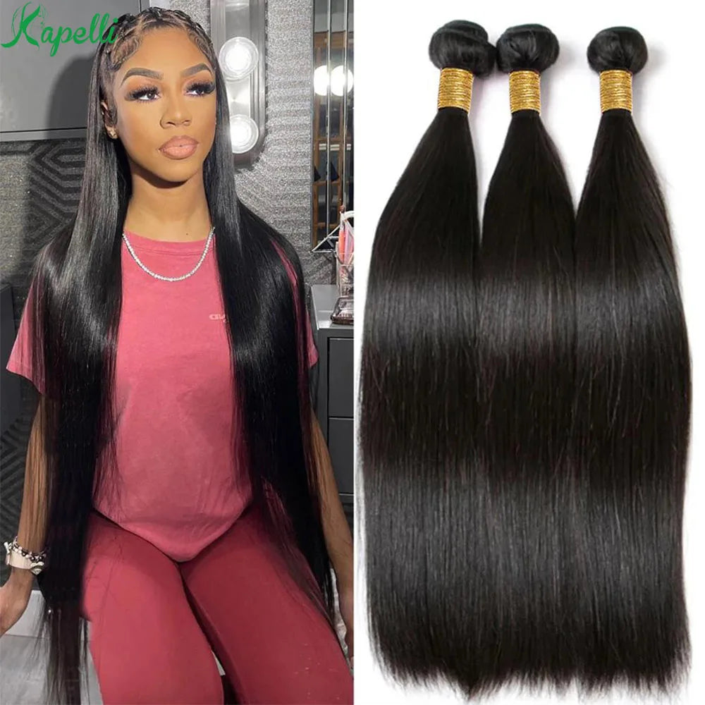 Bone straight Human Hair Bundles #1B Colored Bundles Human Hair 1/3/4 Bundle Deals Tissage Human Hair Extentions Remy Raw Hair