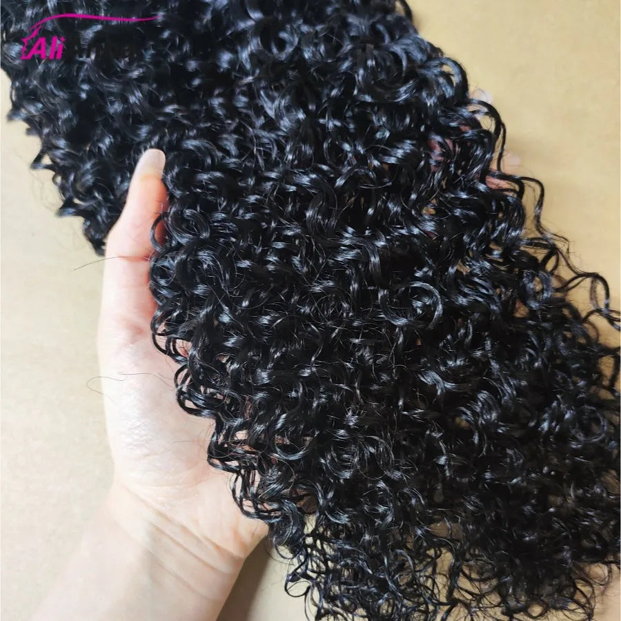Curly Bundles Human Hair 30 32 Inch Brazilian Human Hair Bundles Water Wave Bundles 100% Human Hair Extensions Raw Hair Bundles