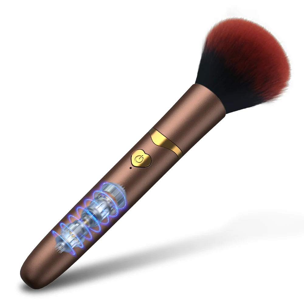 Vibrating Makeup Brush Massager Strong Shock Female Orgasm Clitoral Stimulator 7 Speed AV Wand Vibrator Adult Sex Toys for Women