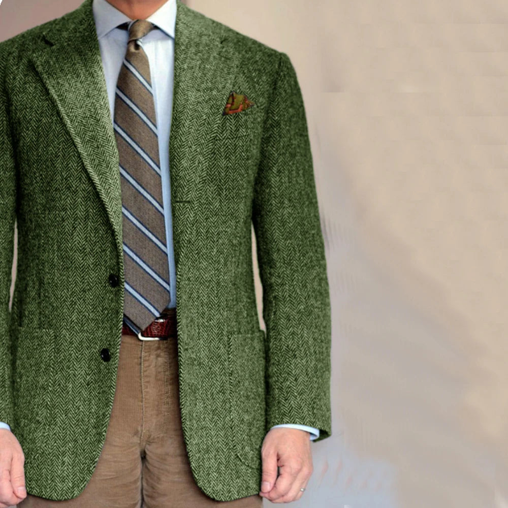 Blazers Men's Single Jacket Men Suits High Quality Fashionable Social Men's Items Male Suit Standard Collar Single-Breasted