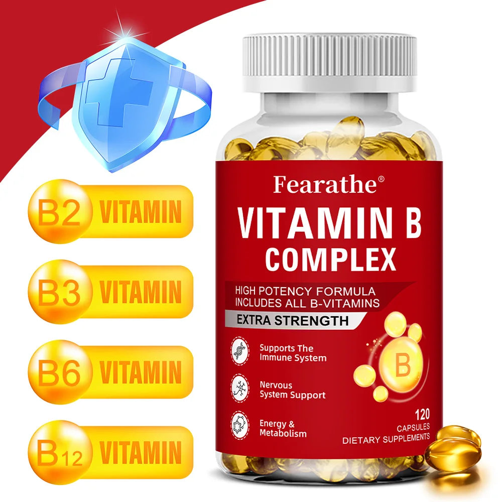 Vitamin B-Complex Vitamin Supplements (B12 B2 B3 B6 Folic Acid &Biotin), Immune & Energy Support,Immune Health