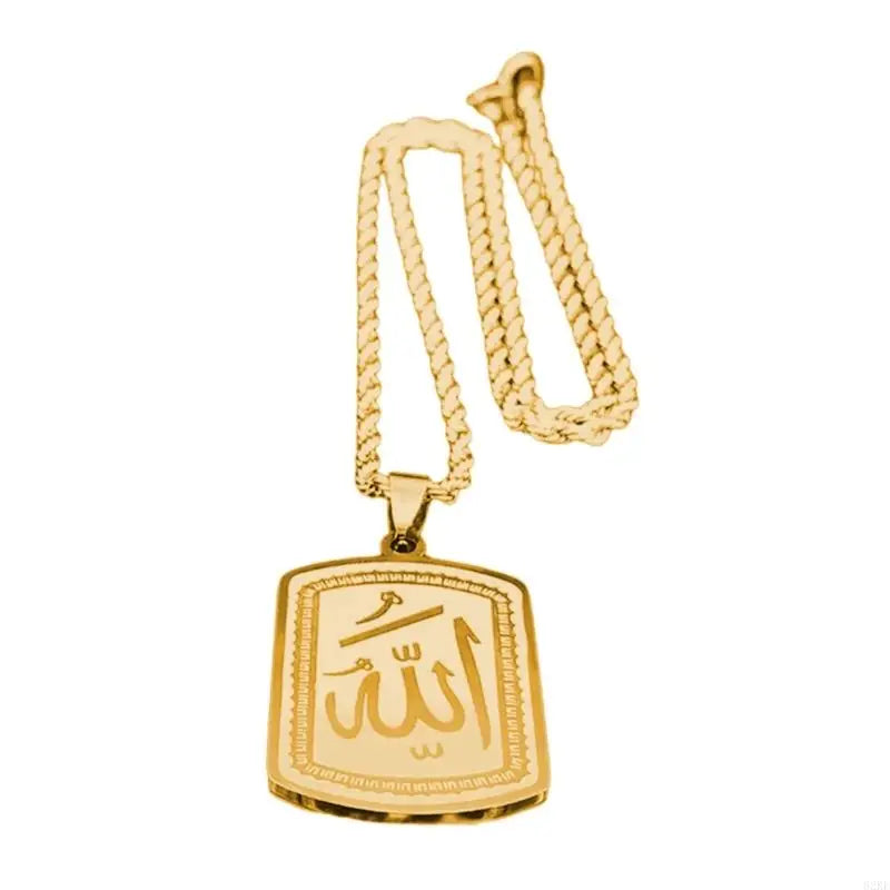 62KE Comfortable Necklace with Intricate Arabic Pattern Blessing Necklace Religious Neck Jewelry Suitable for Everyday Wear