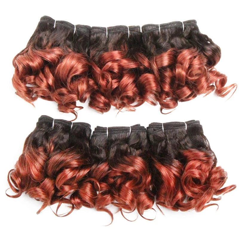 Curly Human Hair Bundles 100% Human Hair Bundles Brazilian Hair Weave Bundles 6 Pcs/Lot Color 1B/2/4/30/33/99J Curly Hair