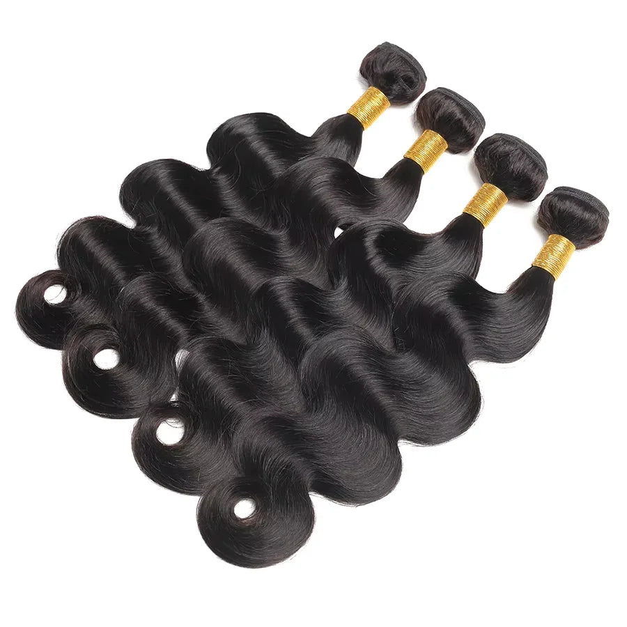 Peruvian Body Wave Human Hair Bundles Virgin Hair 100% Human Hair Extensions 10-30 Inch Natural Black 1/2/3/4pcs Hair Bundles