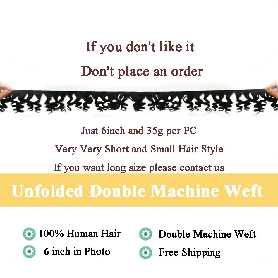 Peruvian Bouncy Curly Hair Bundles Bouncy Curly Hair Extensions 100% Human Hair Bundles Short Curly 6inch for Women