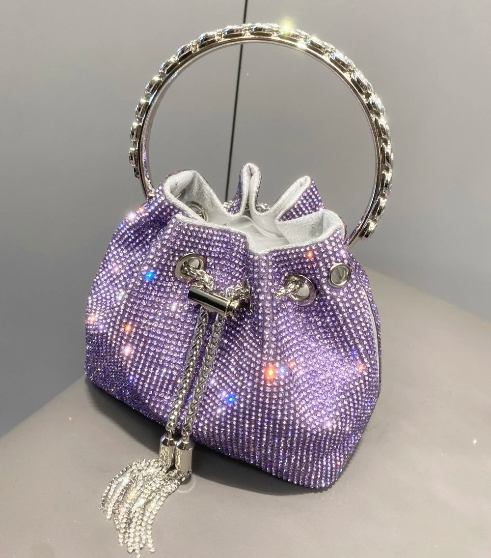 purses and handbags bags for women luxury Designer bucket clutch purse evening banquet bag Crystal rhinestone shoulder bags