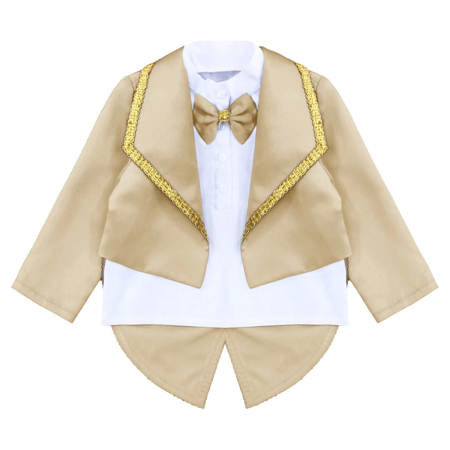 Toddler Baby Boys Formal Gentlemen Suit Long Sleeve Bowknot Tuxedo Tops with Pants Kids Wedding Party Banquet Christening Outfit