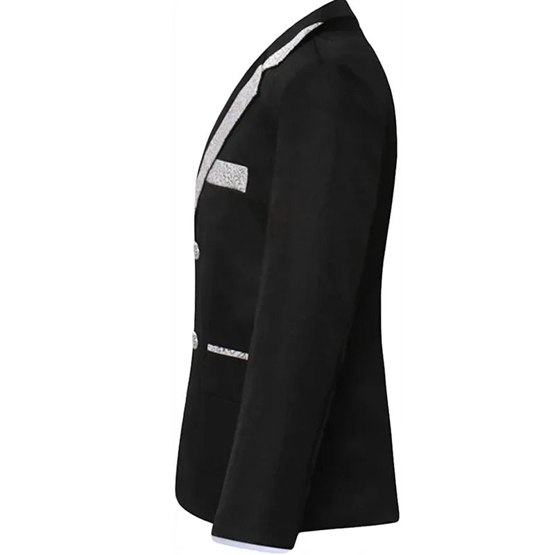 Boys Slim Fit Suits 5 Pieces Set Kids Blazer Vest Pants Shirt Bowtie  Jacket With Gold Rims For Wedding Party Prom