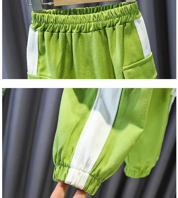 Boys Clothing Suit Spring and Autumn Children's Sportswear Two-piece Set fashion New zipper Jacket+Pants Suit For Boy 2-10Y