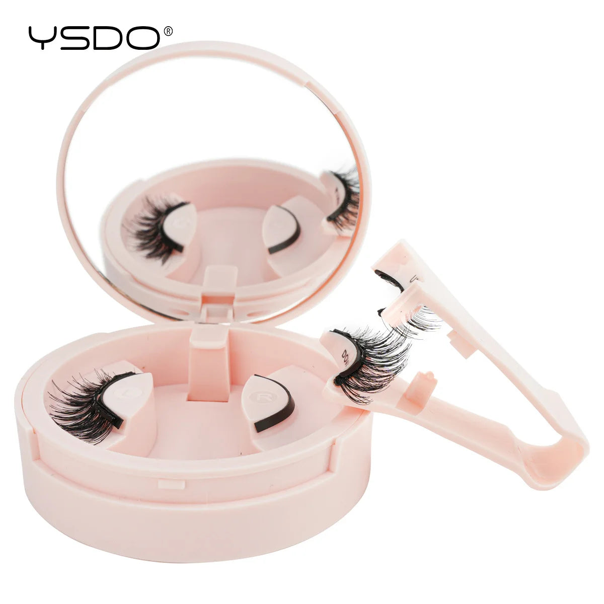YSDO 1 Pair Magnetic Eyelashes Long-Lasting No Glue Needed Magnetic False Lashes Reusable Makeup Soft Faux 3D Mink Eyelash Tools