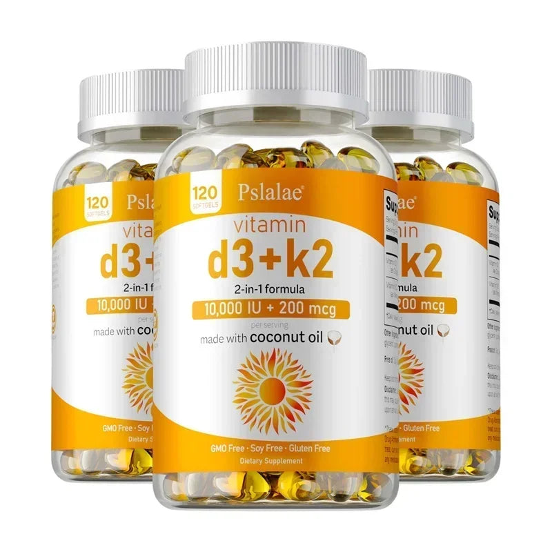 Vitamin D3+K2 Supplement - for Calcium Absorption, Maintain Teeth, Bones, Heart and Joint Health, Promote Blood Circulation