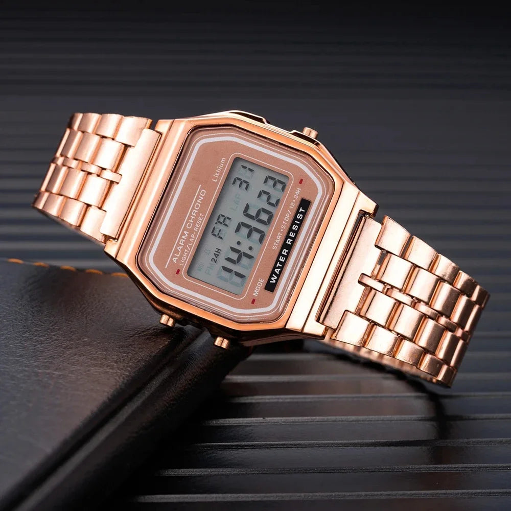 2025 Digital Watches For Men Sports Waterproof Bracelet Clock Gold Electronice LED Wristwatch Women