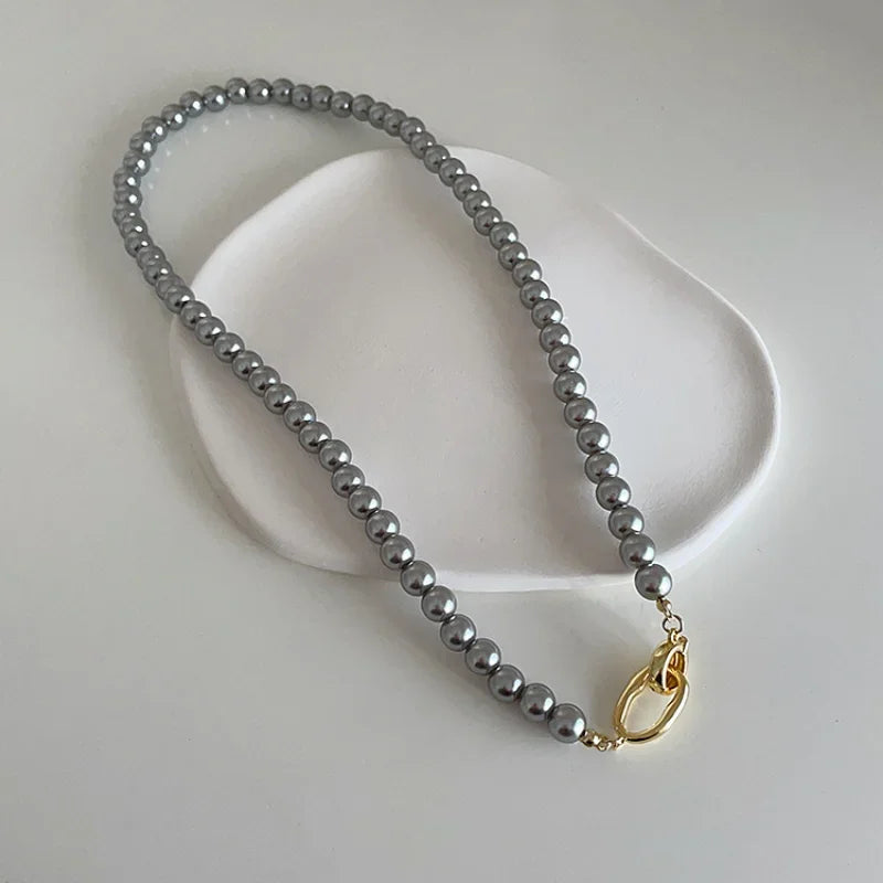 Modern Jewelry Elegant Temperament One Layer Bead Necklace For Women Female Gift Simply Design Accessories 2025 Trend New