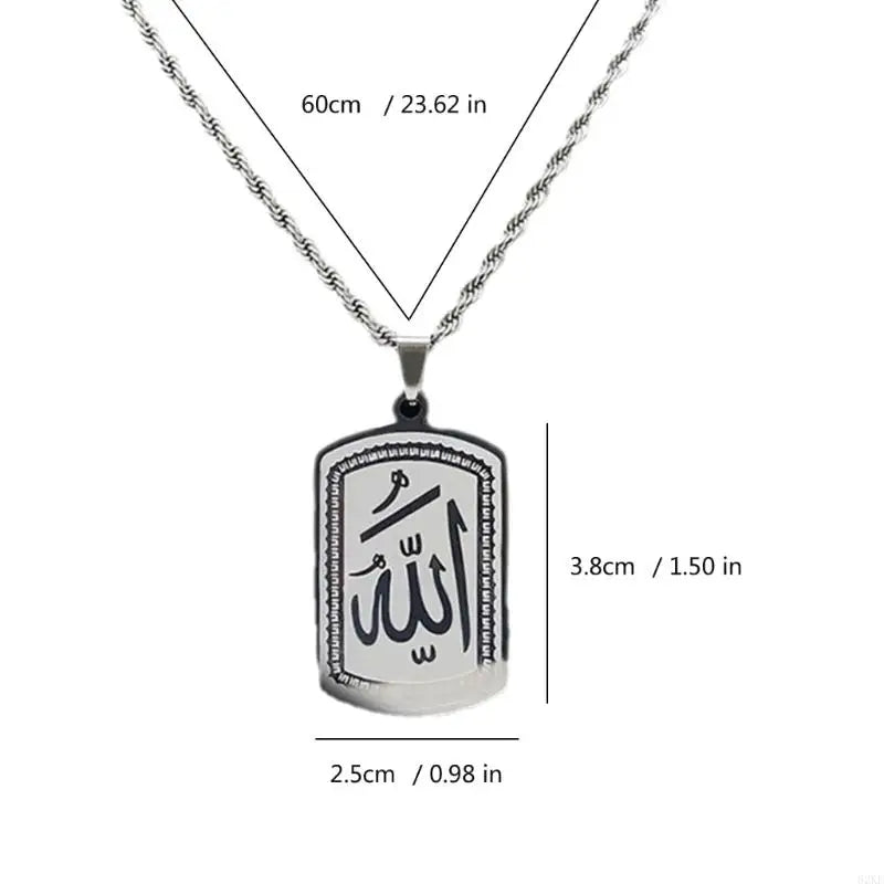 62KE Comfortable Necklace with Intricate Arabic Pattern Blessing Necklace Religious Neck Jewelry Suitable for Everyday Wear
