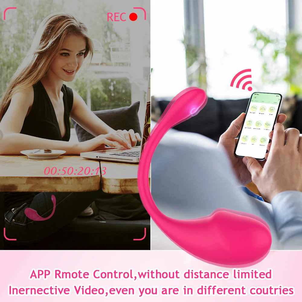 Wireless Bluetooth App Vibrator for Women Vagina G Spot Vibrating Egg Long Distance Control Panty Sex Toys for Adult Couple Game