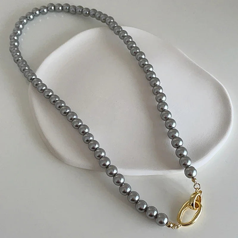 Modern Jewelry Elegant Temperament One Layer Bead Necklace For Women Female Gift Simply Design Accessories 2025 Trend New