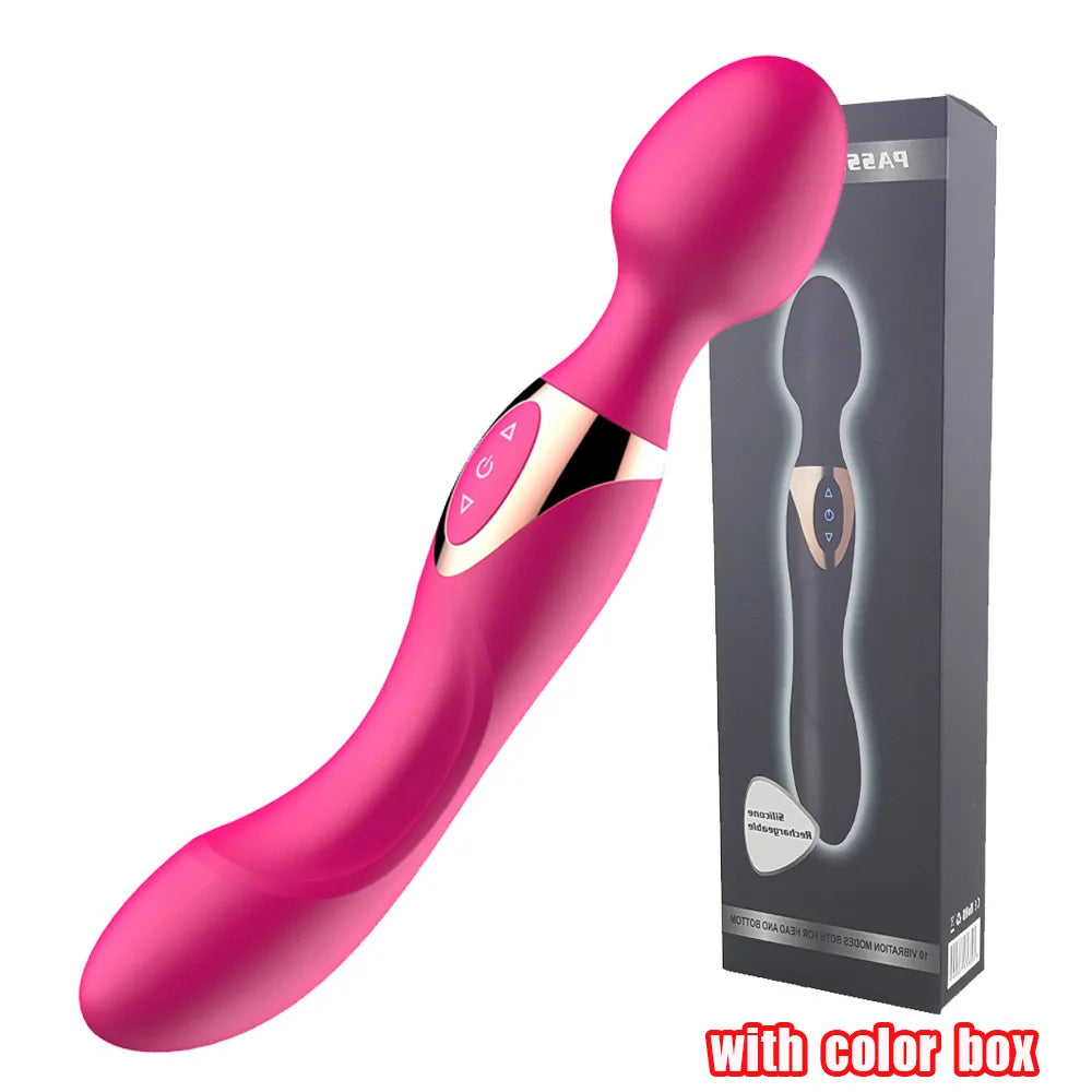 2024 power 10 speed Big Vibration for Women Dual Heads Vibration AV Wand Body Massager Sex Toy For Woman Female Sex Products