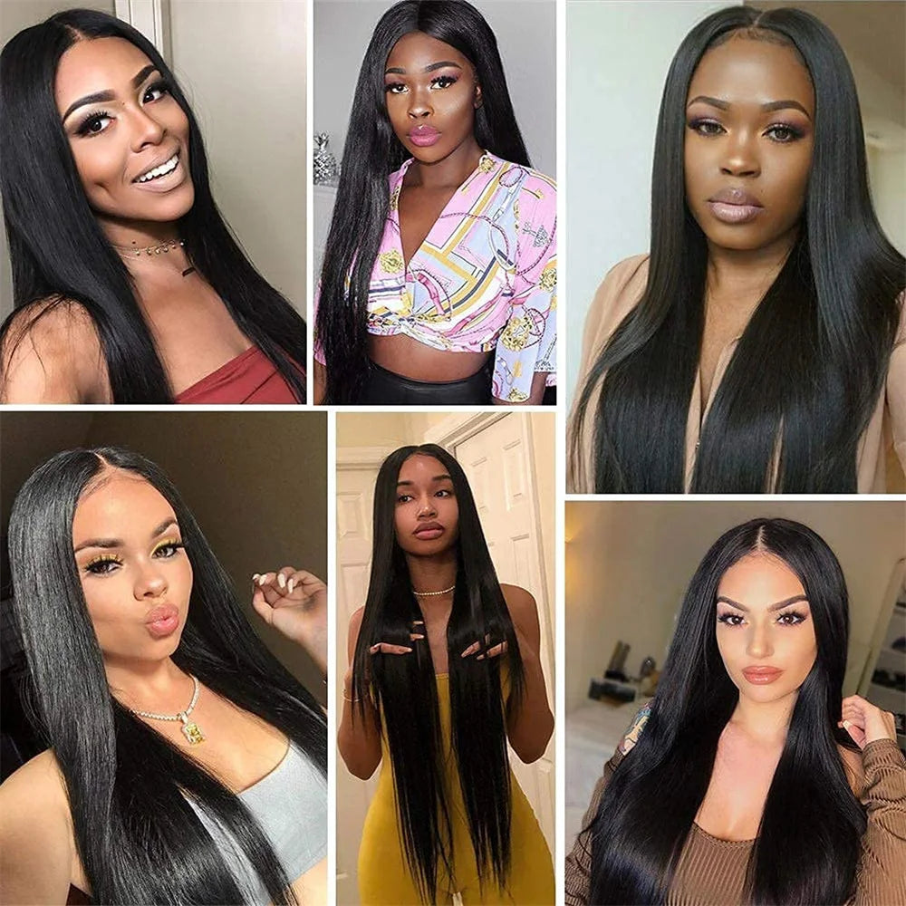 Straight V Part Wig Human Hair wigs For Women Bone Straight Brazilian Remy Hair Full Machine Made V Part Wig No Leave Out