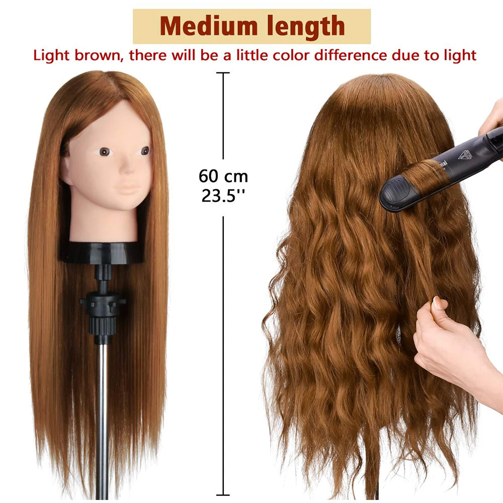 85% Real Human Hair Mannequin Heads For Curling Straighten Training Professional Solon Hairdresser Dummy Doll Heads For Hairstyl