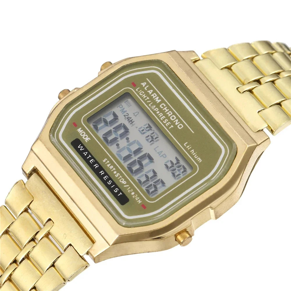 2025 Digital Watches For Men Sports Waterproof Bracelet Clock Gold Electronice LED Wristwatch Women