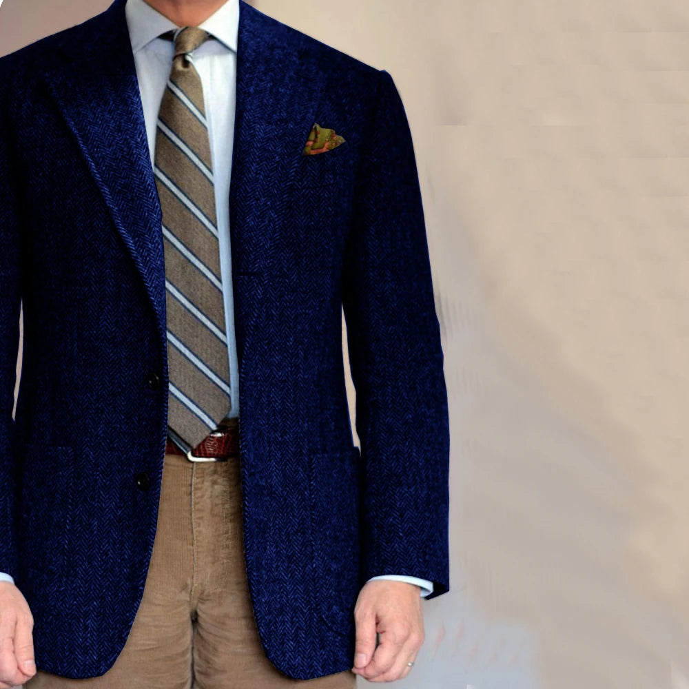 Blazers Men's Single Jacket Men Suits High Quality Fashionable Social Men's Items Male Suit Standard Collar Single-Breasted
