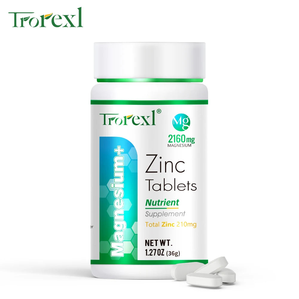 Best Magnesium Zinc Supplement 60 Tablets, Increase vitality, Immune Health