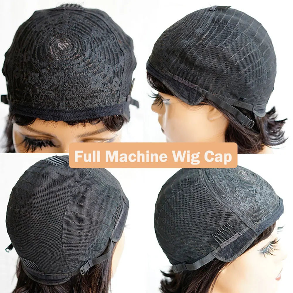 Straight Human Hair Wigs With Bangs 30 Inch Bone Straight Human Hair Wig Full Machine Hair Wigs For Black Women Glueless Wig