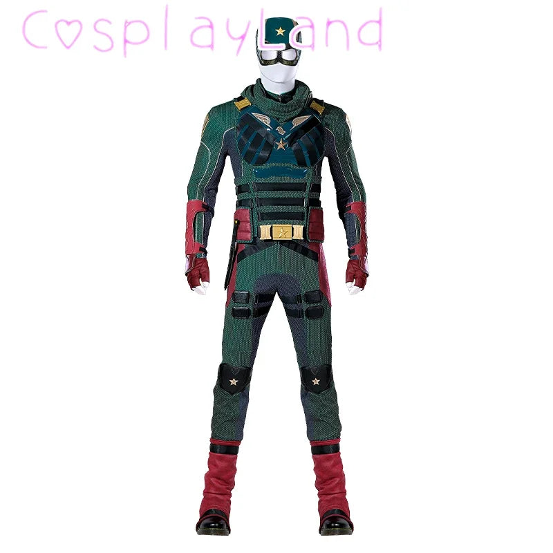 The Boys Soldier Boy Suit Costume American Hero Carnival Halloween Cosplay Green Superhero Ben Battle Outfit Adult  Men Suit