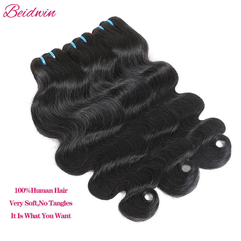 28 Inch Peruvian Body Wave Human Hair Bundles Natural Color Remy Human Hair Extensions Double Hair Weft 1 3 4 Human Hair Bundles