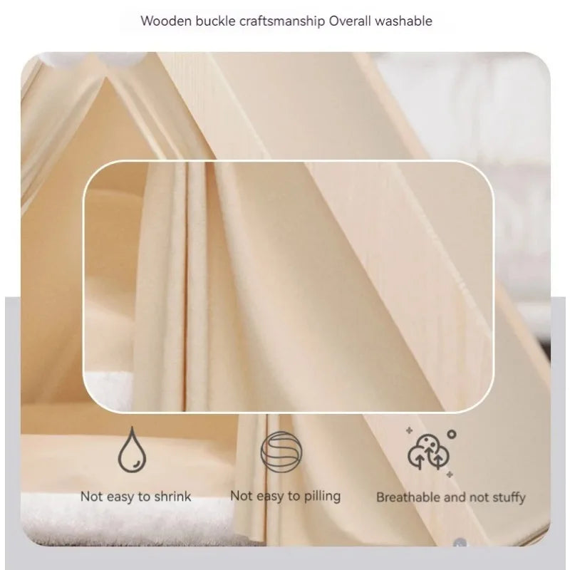 Pet Tent House Foldable and Removable Portable Comfortable and Breathable Cat House Stable Dog House with Thick Pad Pet Supplies