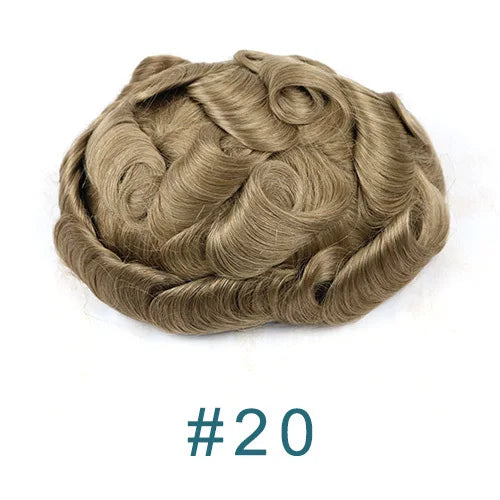 100% Human Hair 80Density Natural Hairline 0.02mm Full Skin Base Men Toupee #1B80 #60R Capillary Prosthesis System Man Hairpiece