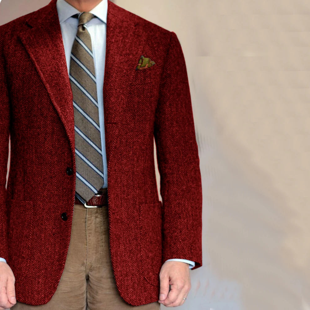 Blazers Men's Single Jacket Men Suits High Quality Fashionable Social Men's Items Male Suit Standard Collar Single-Breasted